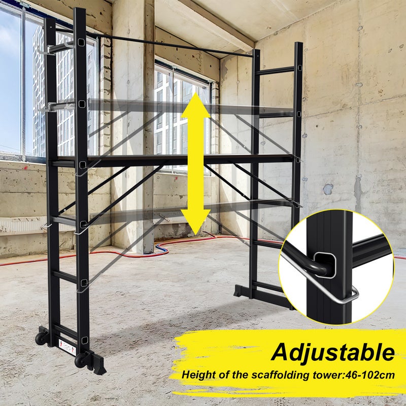 Echafaudage de jardin pour tailler sa haie ou couper des branches,noir - 6