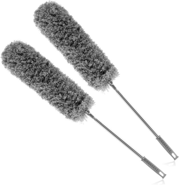 Plumeau télescopique lavable, lot de 7 plumeaux pliables pour plafonds, toiles Plumeau télescopique lavable, lot de 7 plumeaux pliables pour plafonds, toiles