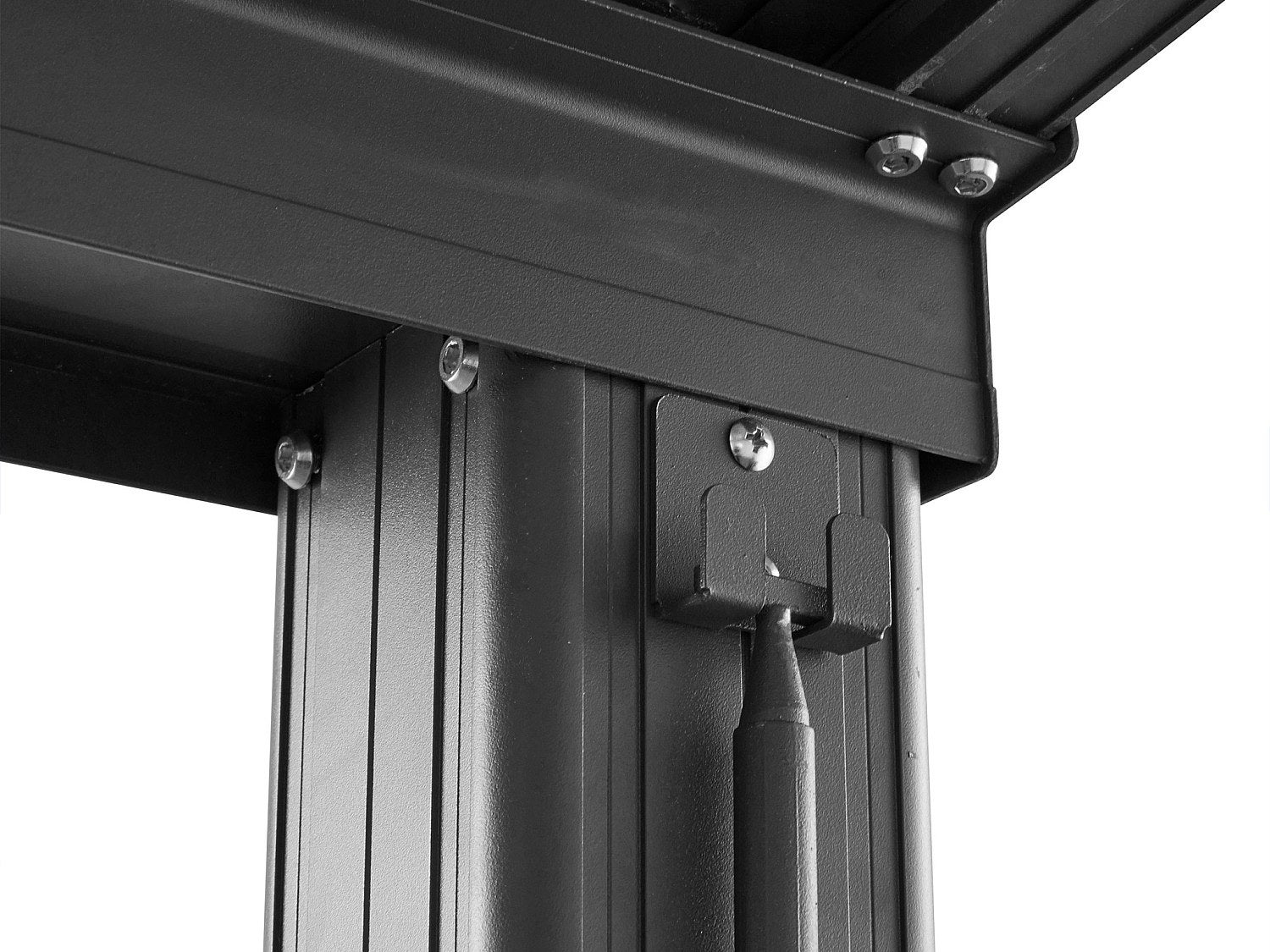 Pergola addossata in alluminio con tetto scorrevole 12 m² Antracite - IZEDA - 8