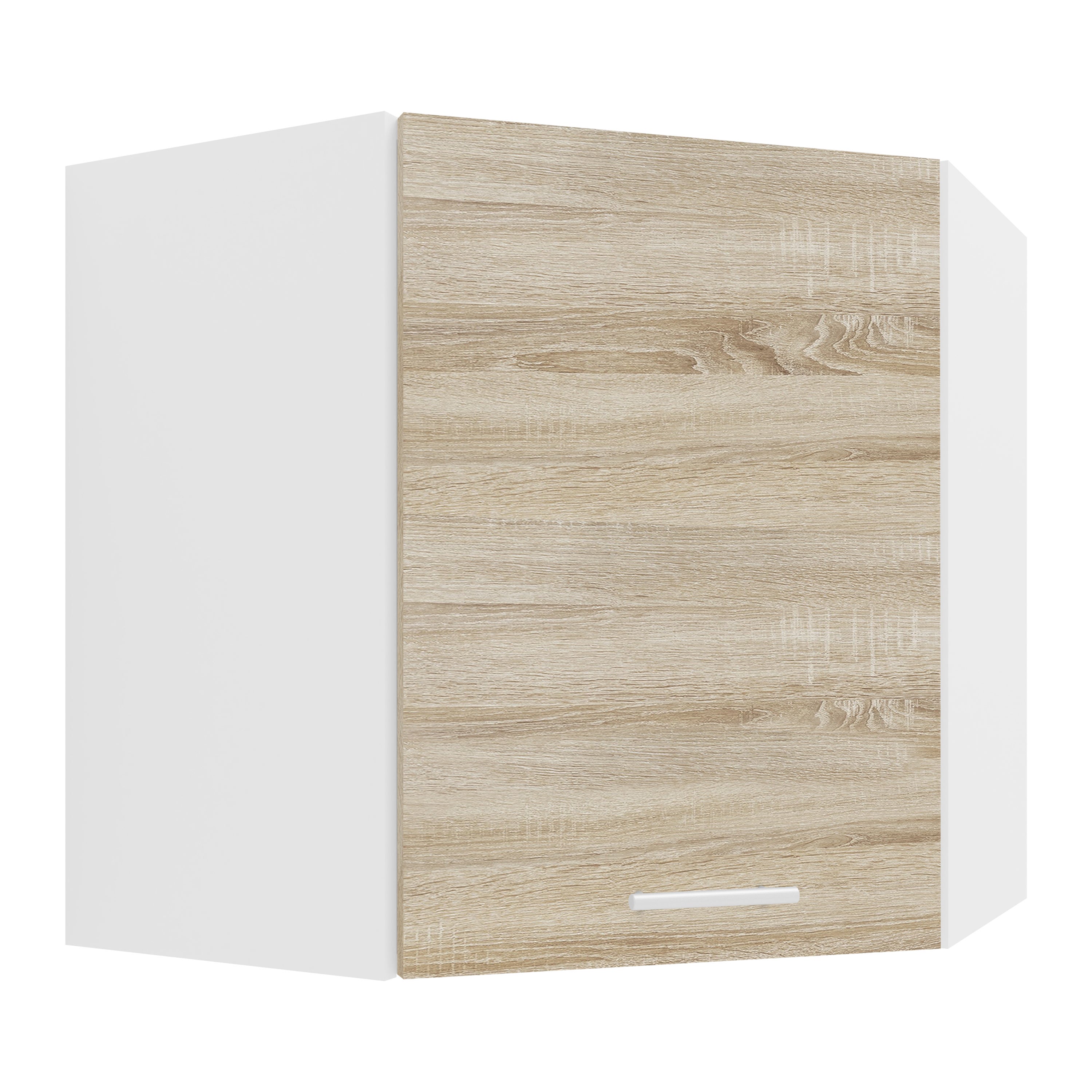 VCM Esilo Armoire De Cuisine Suspendue Porte Bois 50 Cm - Blanc/Chêne Sonoma