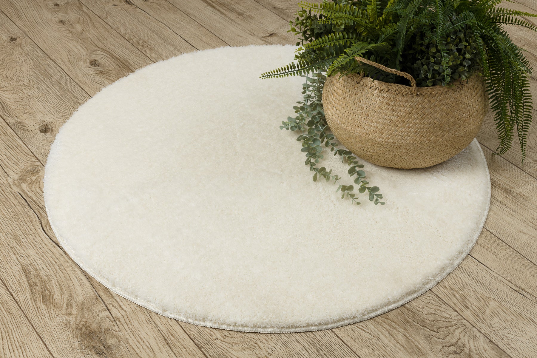 Tapis de salle de bain SANTA cercle plaine, antidérapant, doux - blanc cercle 100 cm - 5