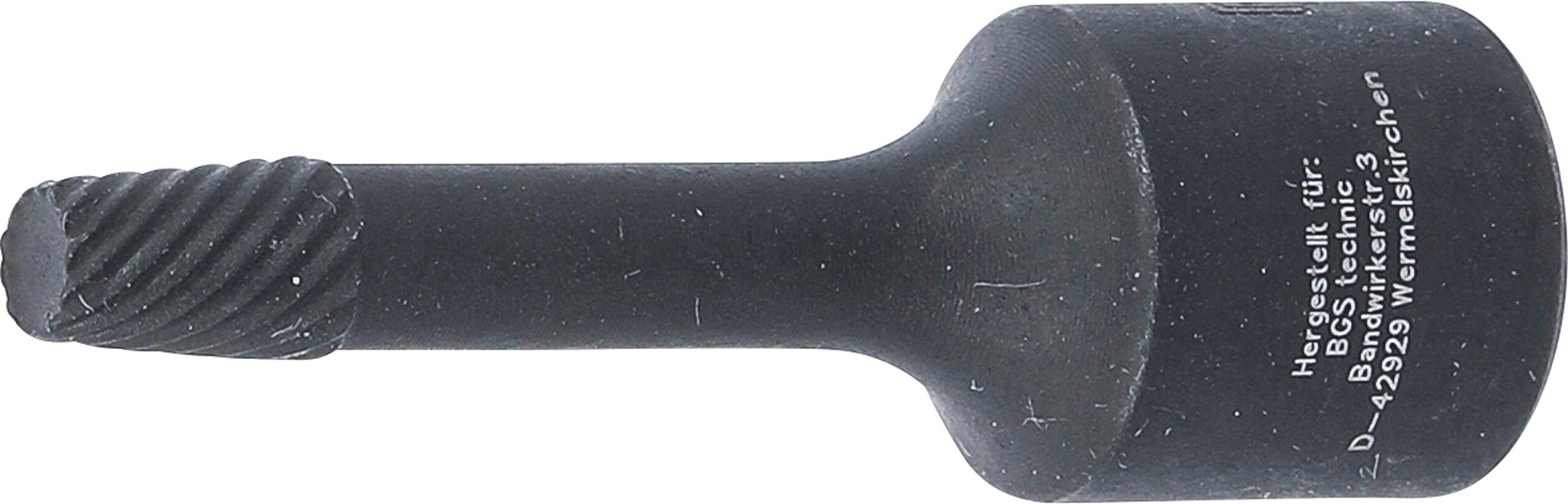 BGS Wkładka do klucza nasadowego o profilu spiralnym / Wykrętak śrubowy Napęd kwadratowy wewnętrzny 10 mm (3/8") 6 mm - 5281-6