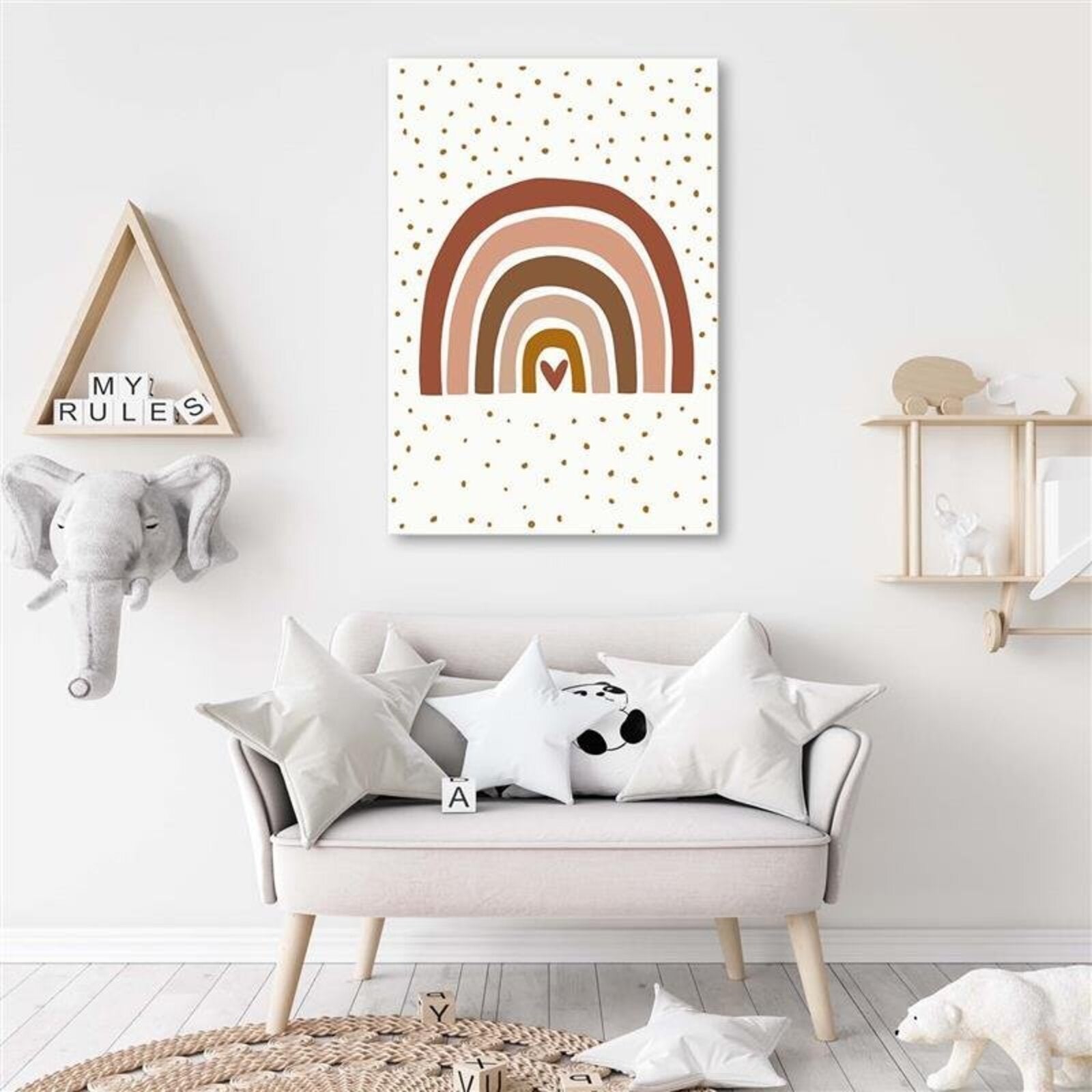 Tableau arc en ciel rose - 40 x 50 cm - 3