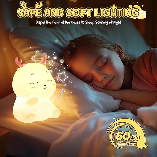 Luce Notturna LED Per Bambini: Morbida, Ricaricabile E Touch | 7 Colori E 3 Livelli Per La Cameretta