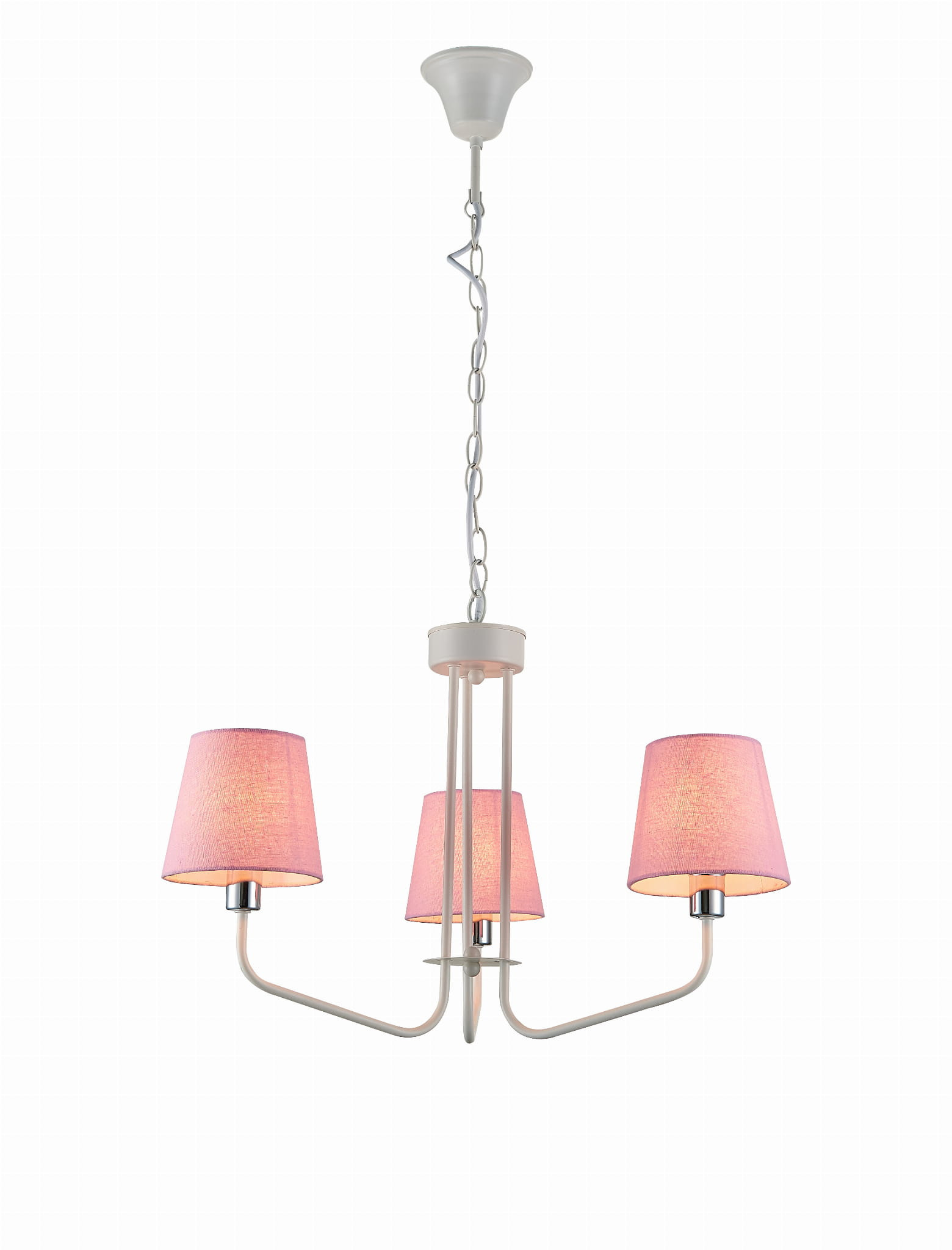 Lampa wisząca York biało-różowa 3xE14x60W wym: 44 x 58 x 58 cm metal Candellux
