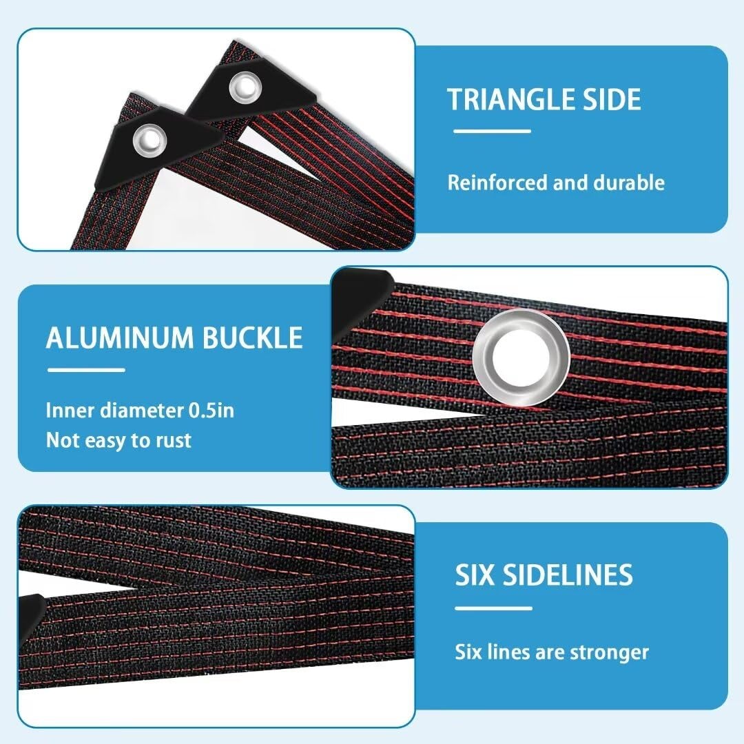 Teloni trasparenti con occhielli, telo impermeabile resistente, tenda da sole in PVC antivento e antipioggia per esterni (1 x 2 m) - 3