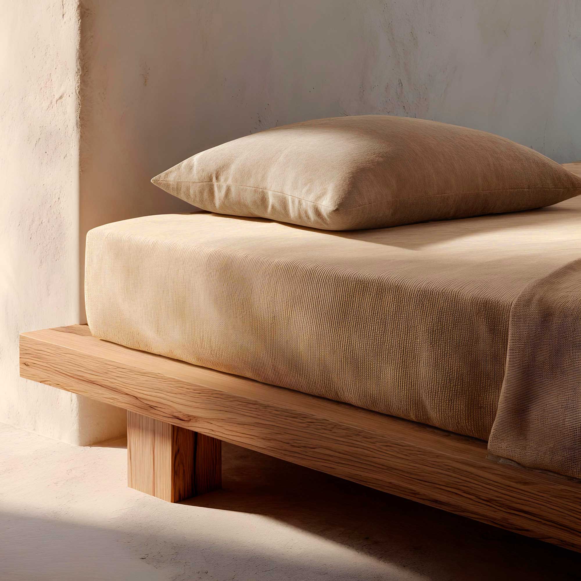 Lençol de baixo 160x200x30 cm 100% algodão respirável ajustável Linho - 3