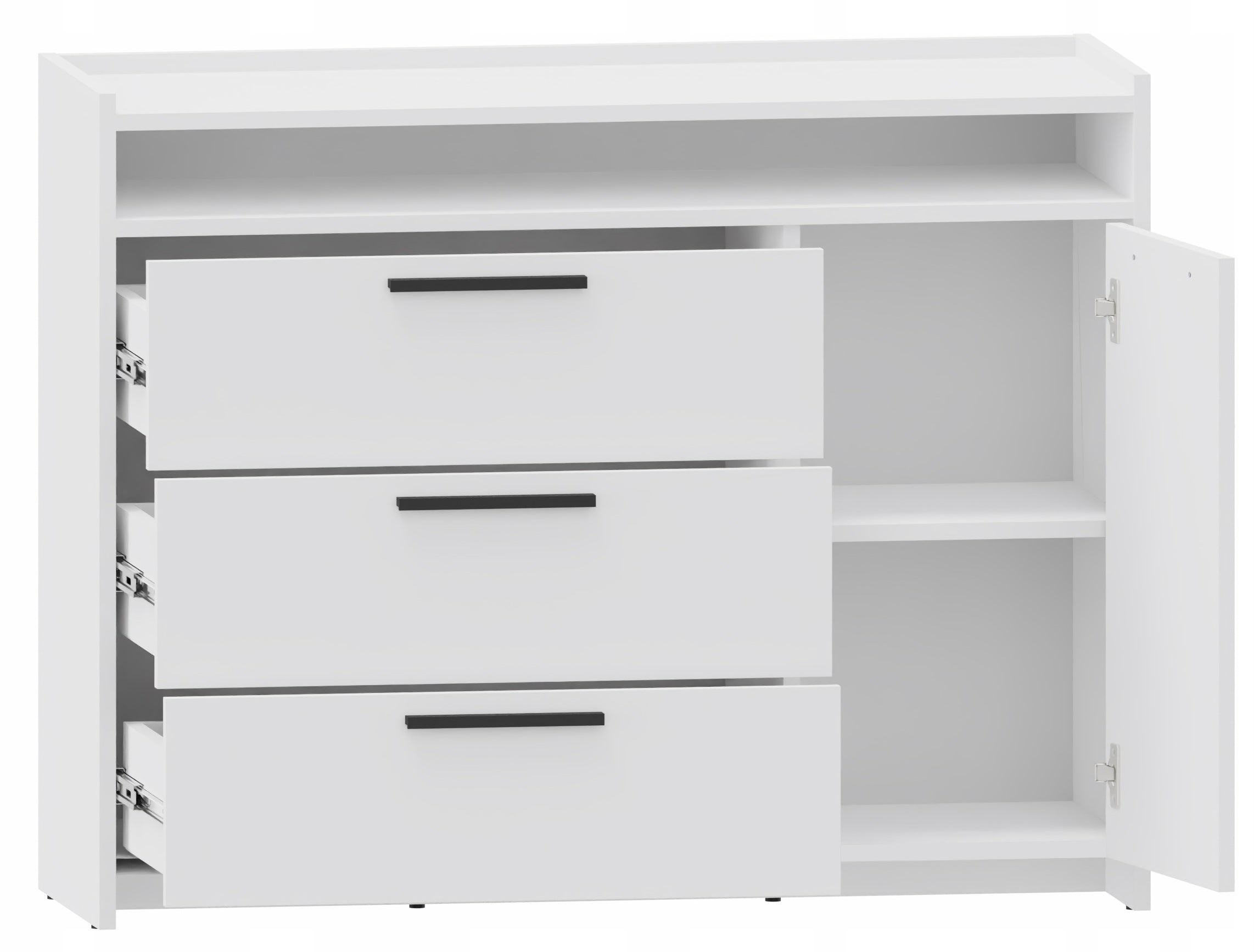 Komoda ALTIVO COM 100 1D3SWO biała duża szafka regał na ubrania dokumenty - 2