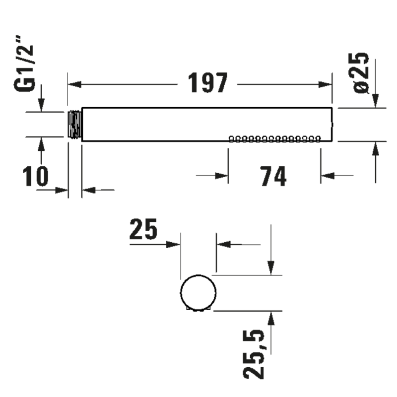 Pommeau de douche tube DURAVIT doré poli - 4