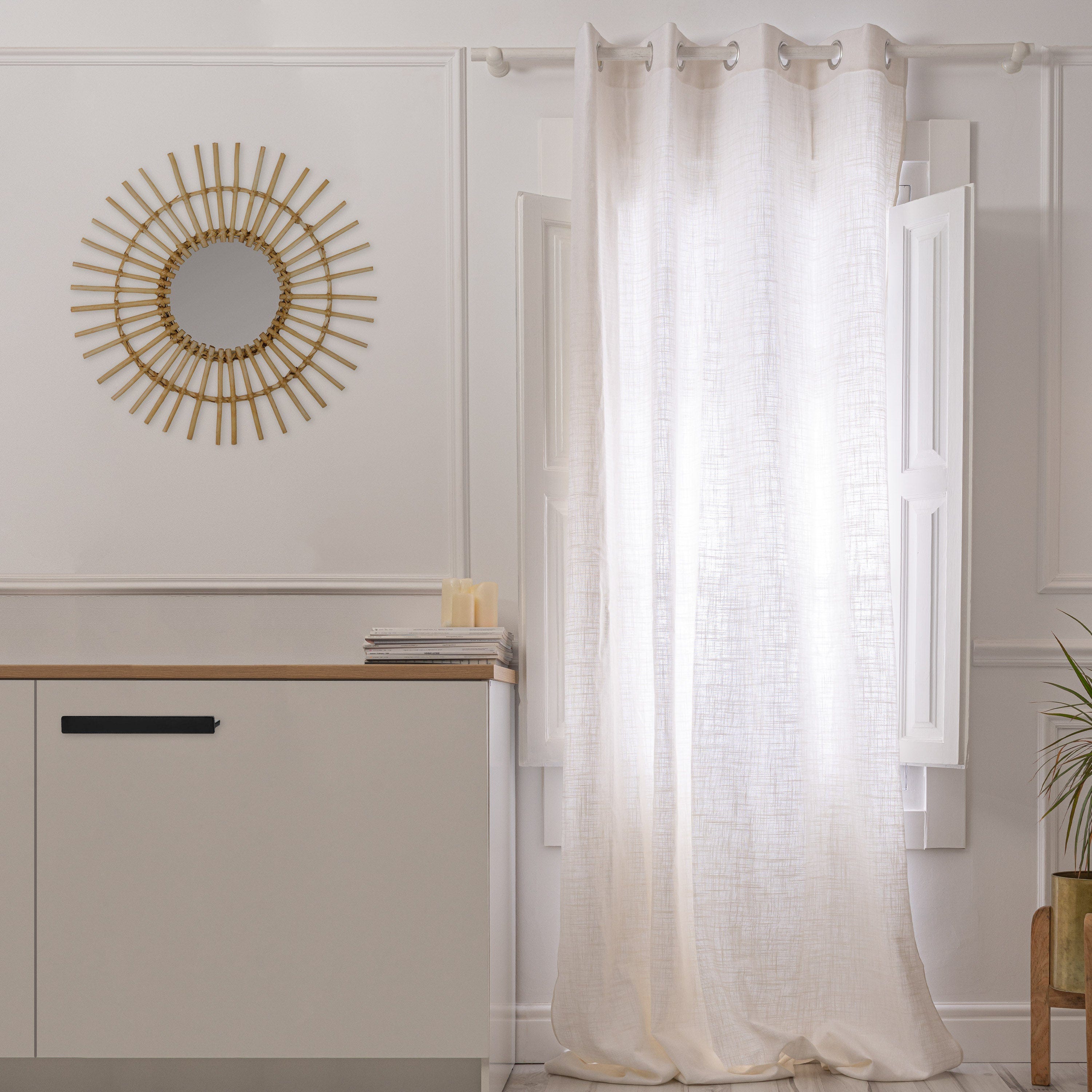 Beda Home Mantovana In Lino Con Nappe Per Cucina 52x18 Cm – Bianco, Stile Country
