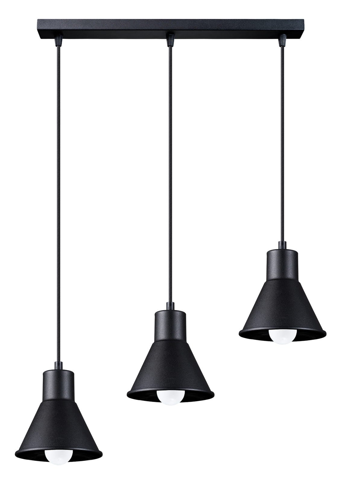 Lampa wisząca Taleja czarna 3xE27x60W wym: 120 x 45 x 14 cm metal Sollux Lighting