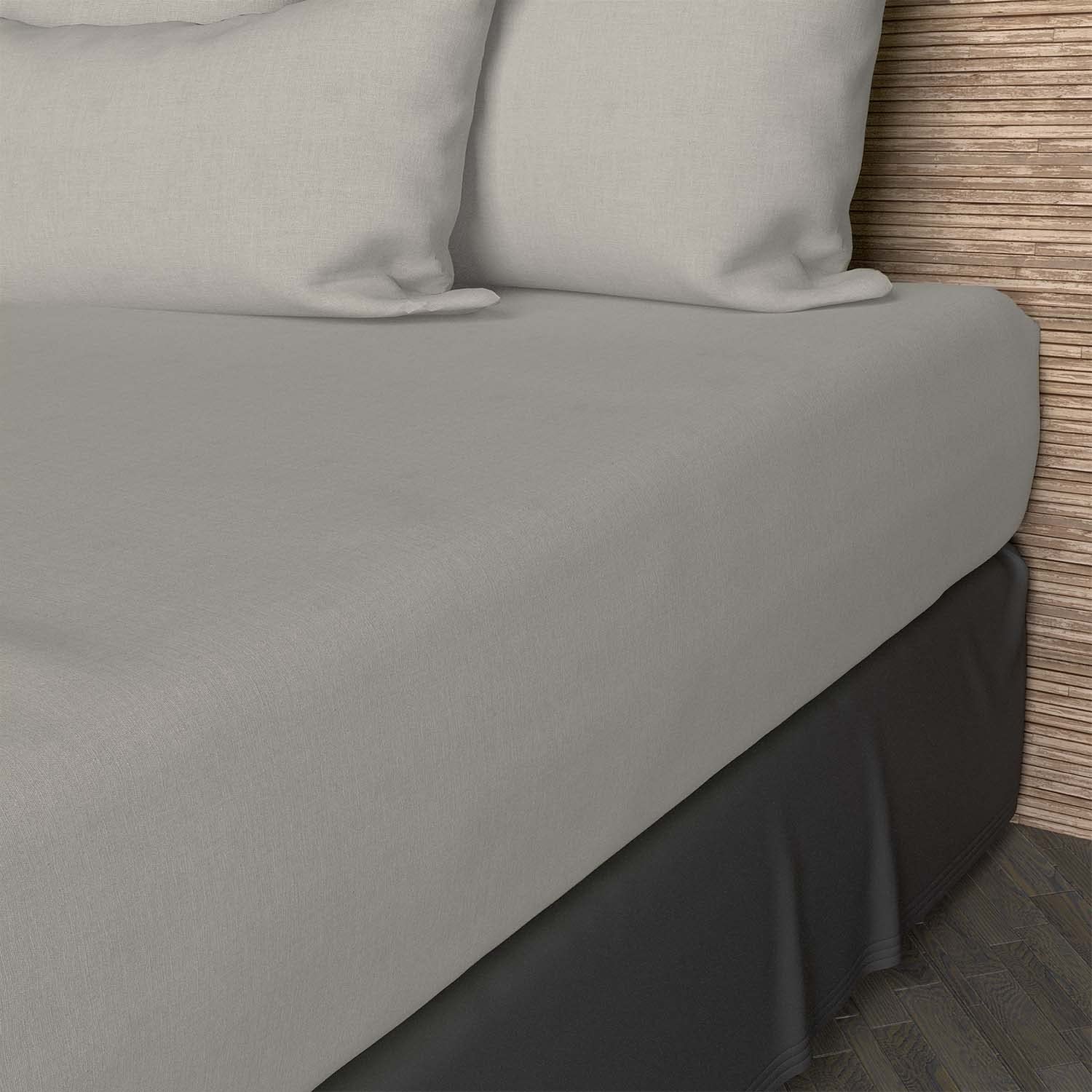 Drap housse en coton 57 fils 90x200 cm UNI lin, par Soleil d'ocre - 4