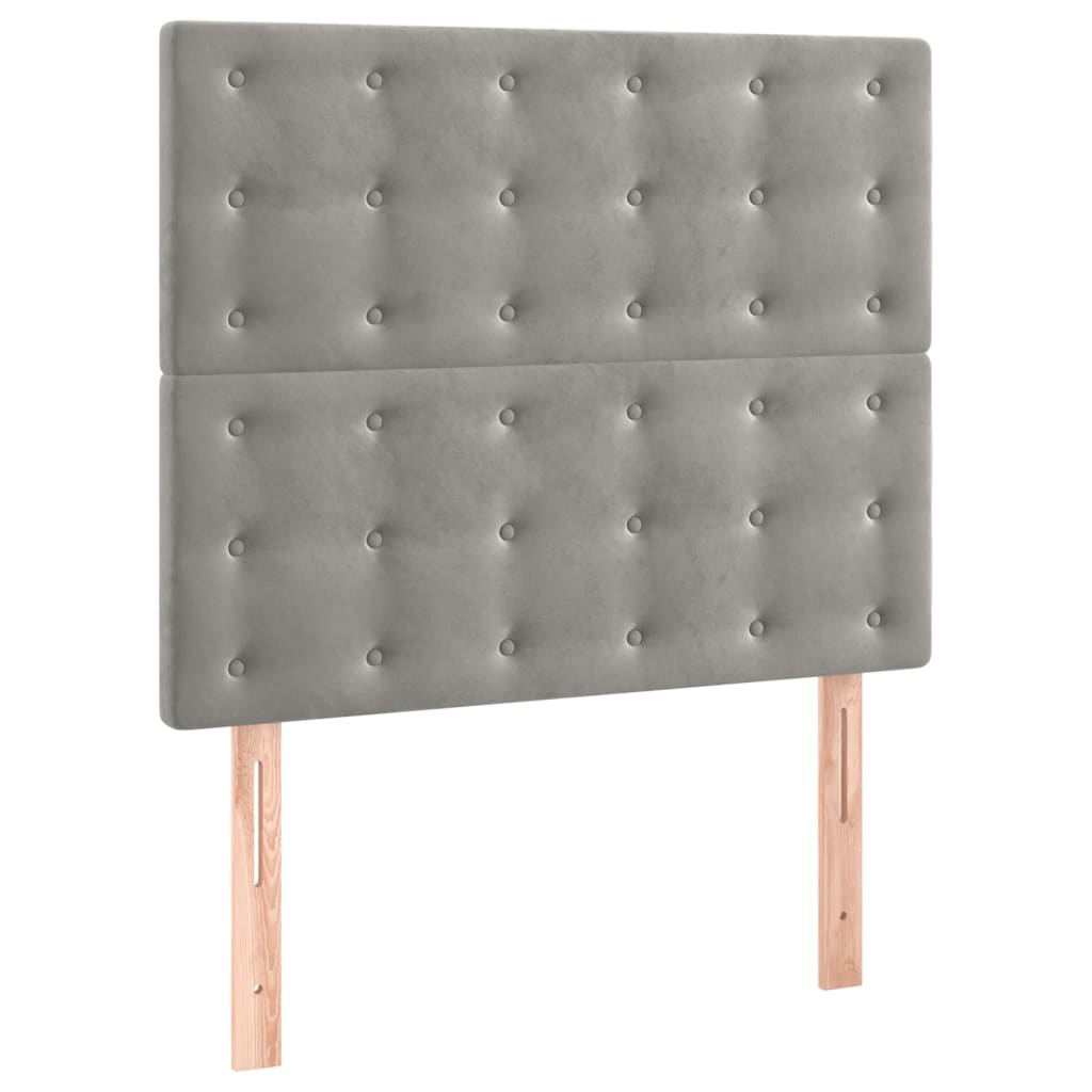 Cadre de lit sans matelas, en velours, gris clair, pour la chambre, 100 × 200 cm - 8