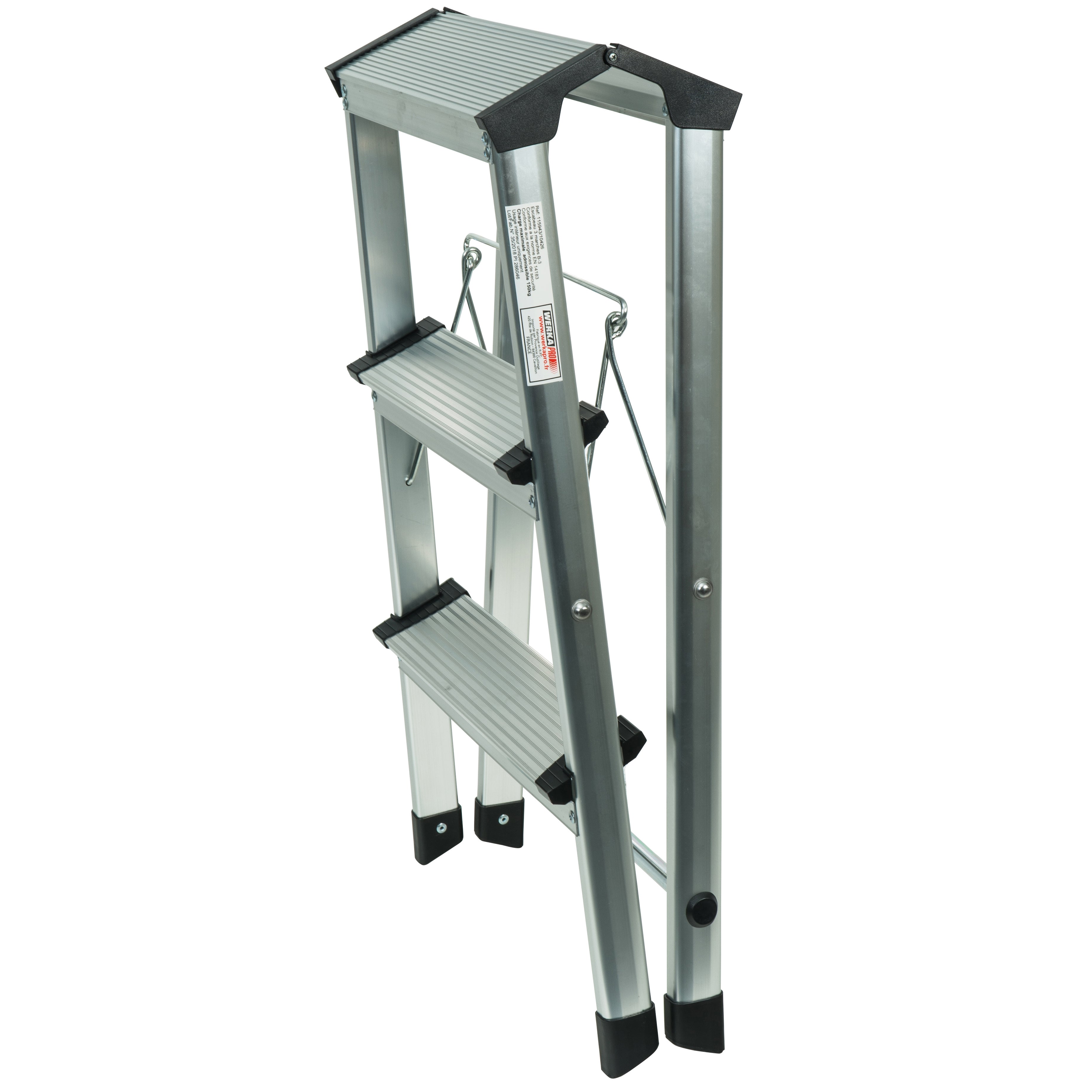 Marchepied pliable en aluminium 3 marches WERKA PRO - 4