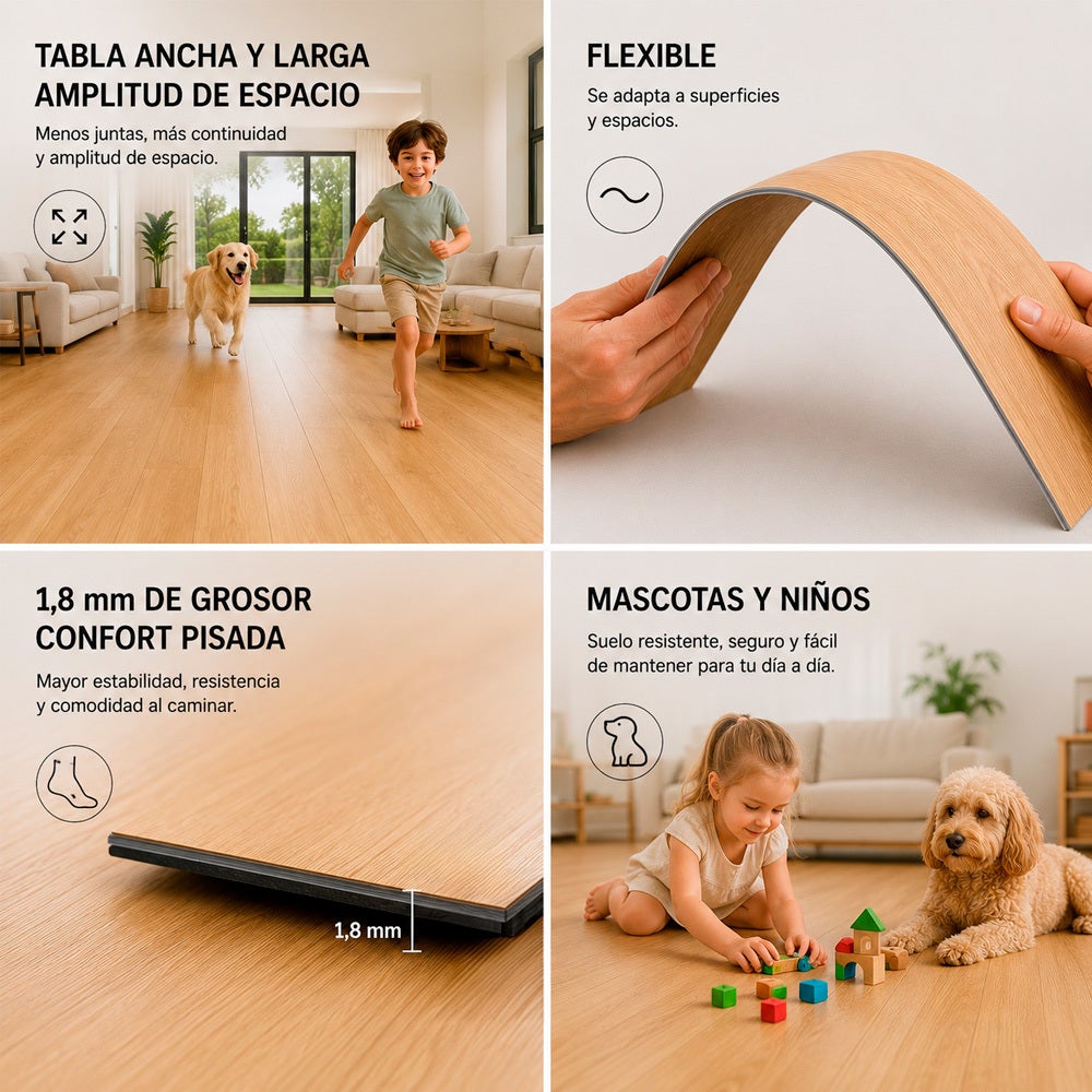 Arquiservi® - Piso Vinílico Autoadesivo em PVC Carvalho Dourado 2,5 m² - Sala de Estar e Quarto | Instalação Sem Obras - 3