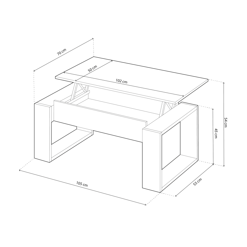 Table basse surélevée Nova - 5