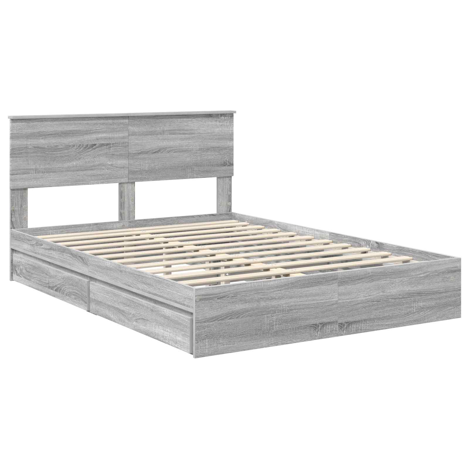Lit de Rangement Gris 140 x 200 cm Bois d'ingénierie - 4