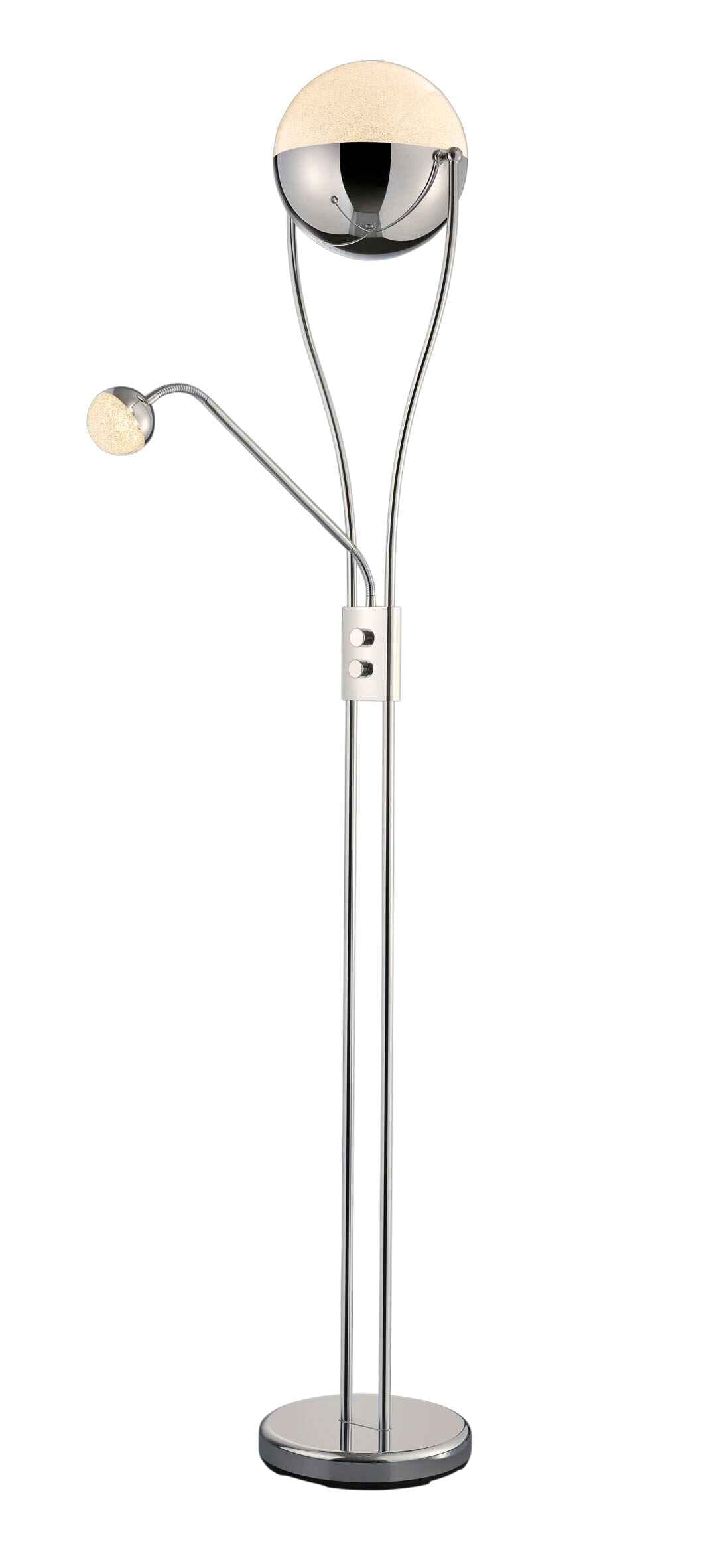 Lampa podłogowa stojąca Chris srebrno-biała LED 25.8W 3000K 2350lm wym: 180 x 30 x 30 cm metal Trio