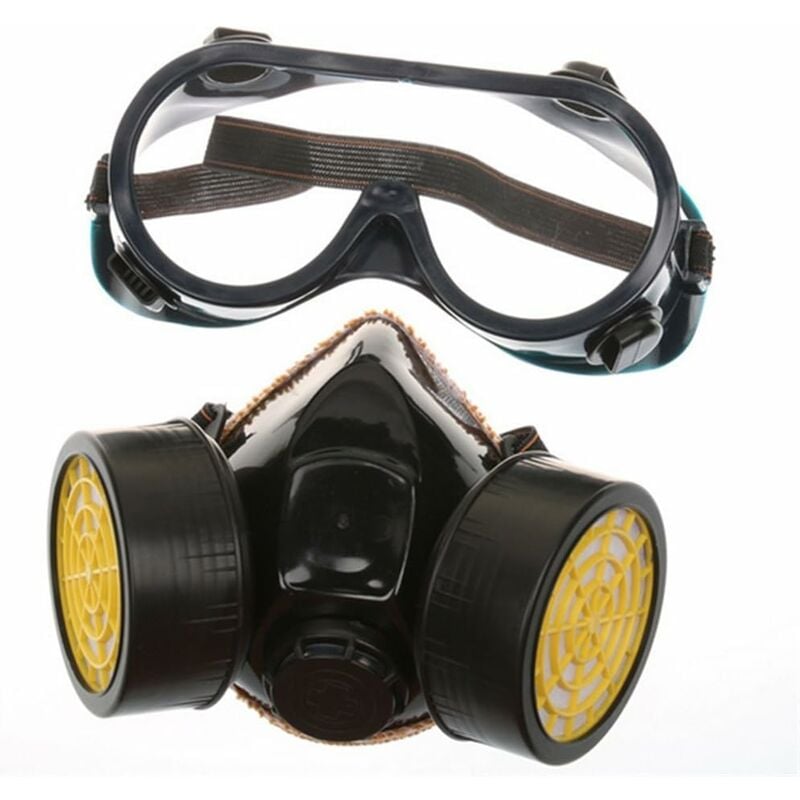 Masque à gaz professionnel masque de peinture au charbon actif respirateur avec 2 filtres anti-poussière, pesticides, formaldéhyde, laque colorée - 3