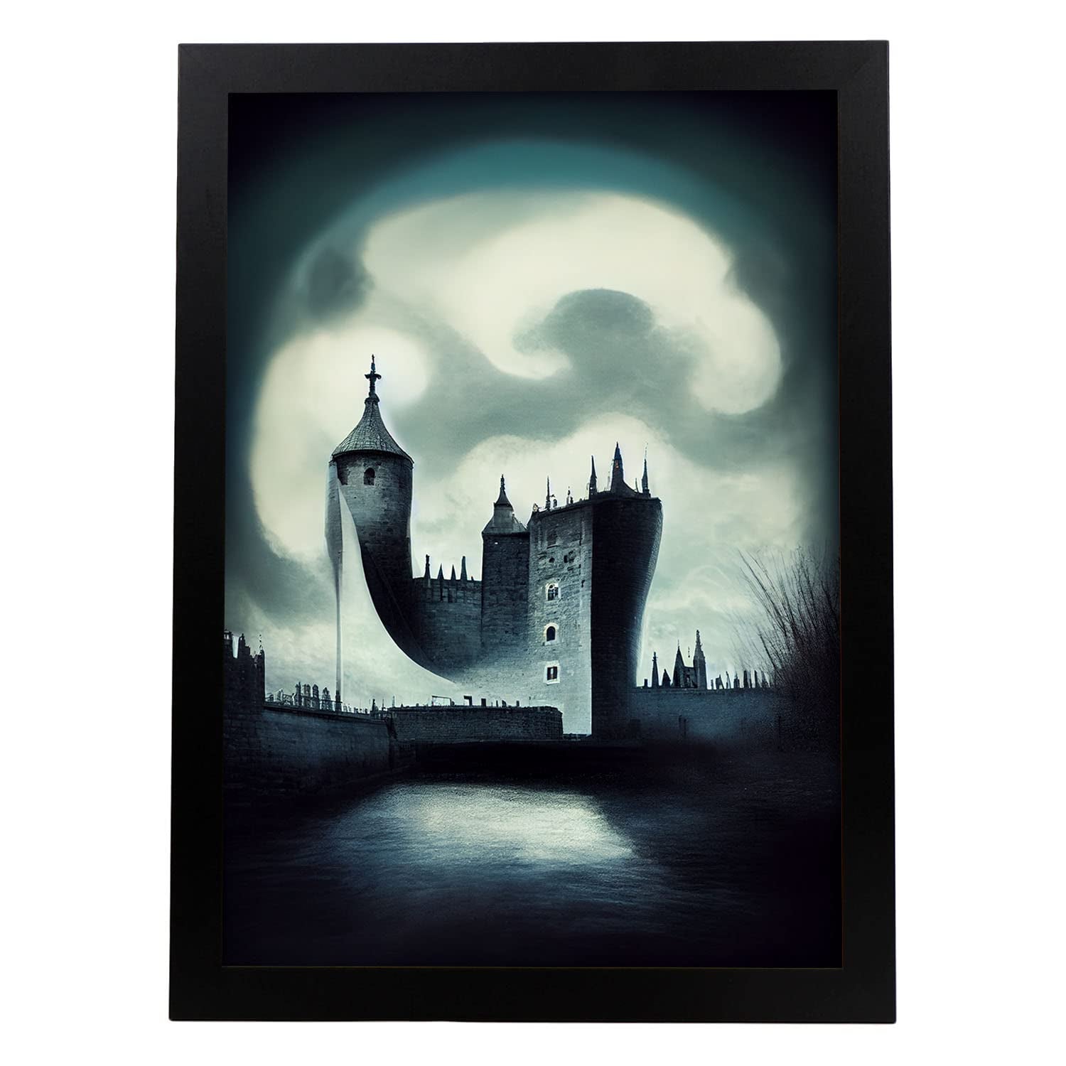 Nacnic lámina torre de londres sensible al estilo de t burton ilustraciones de monumentos ciudades paises inspiradas a4 marco negro