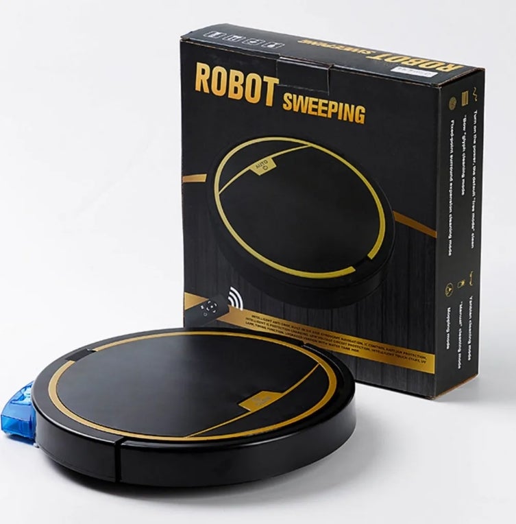 Inteligentny robot odkurzający ze zbiornikiem na wodę, zamiatający, odkurzający i myjący w jednym urządzeniu, czarny - 4