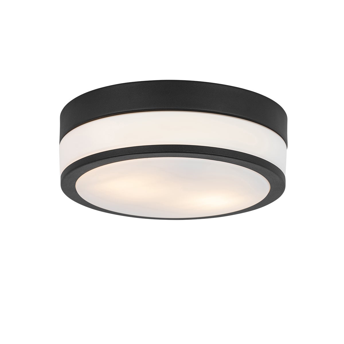 Qazqa nowoczesny plafon IP44 - Flavi - czarny, okrągły, max. 15w, e27, z 2 punktami świetlnymi, 28cm oświetlenie wewnętrzne