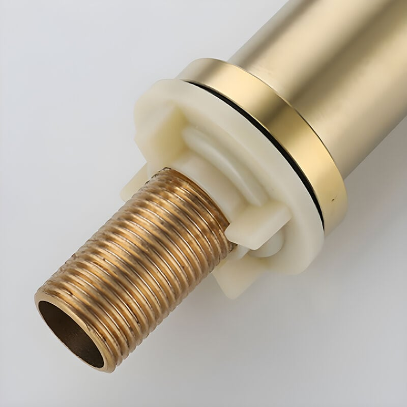 Robinet de lavabo de salle de bain couleur or (eau froide uniquement), en acier inoxydable au toucher lisse.(Tuyau de robinet non inclus) - 3