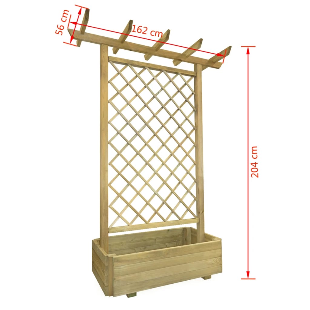 Jardinière pergola 162 x 56x204 Bois - 3