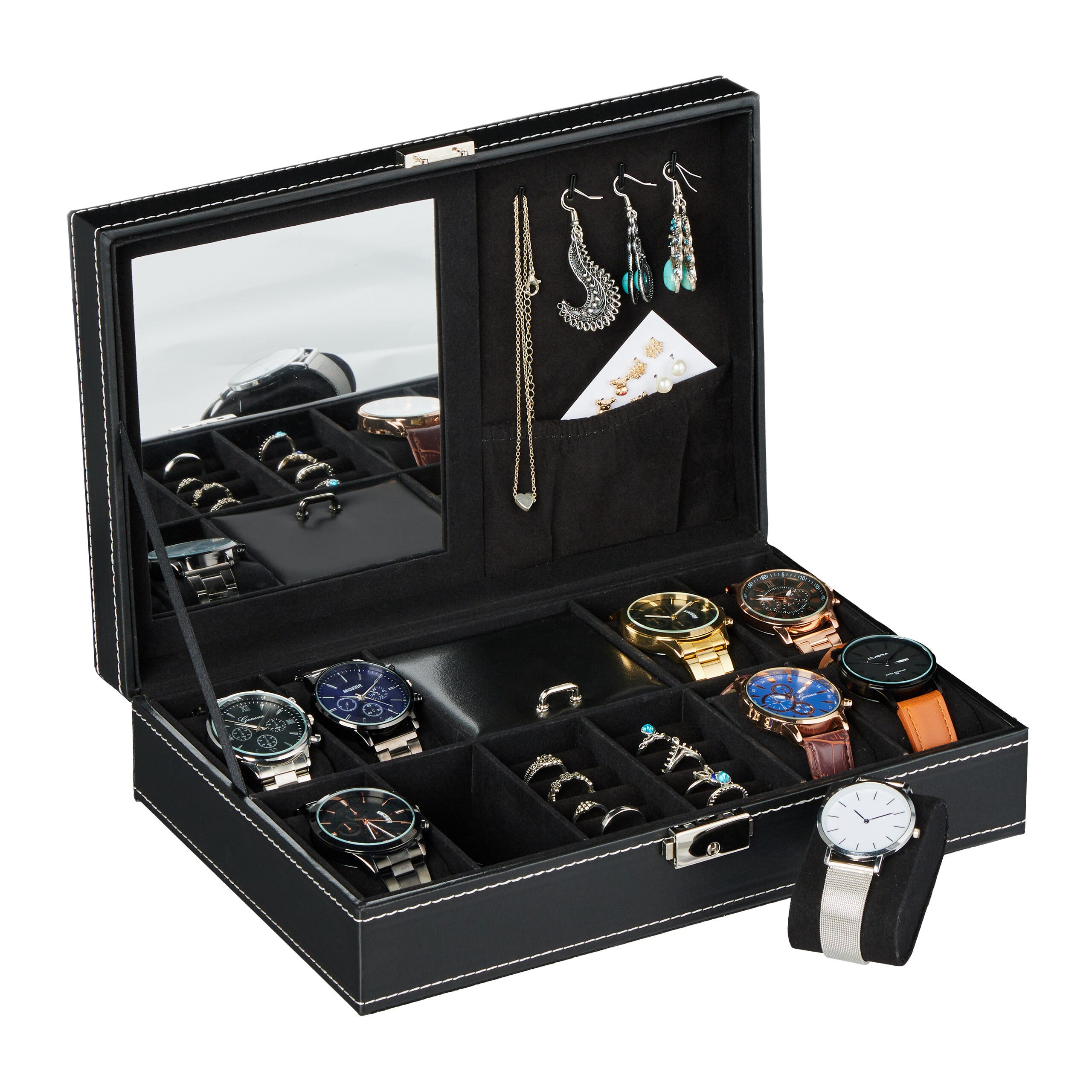 Watch Box Scatola Porta Orologi In Pelle Relaxdays Scatola Porta