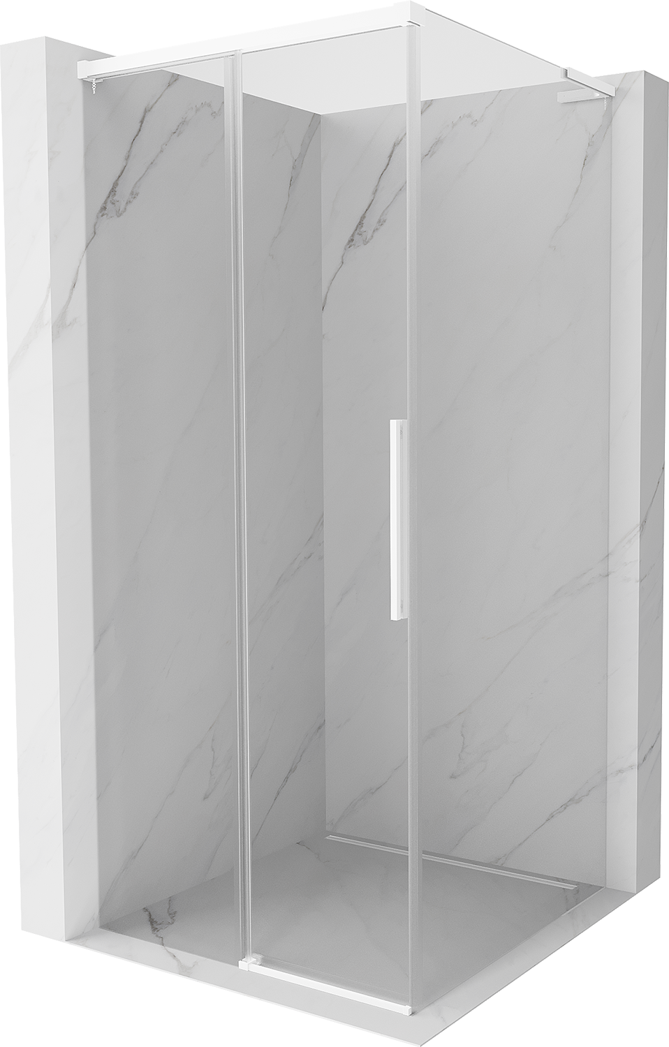 Mexen Rox L kabina prysznicowa rozsuwana 95 x 95 cm, transparent, biała - 8C2L-095-095-20-00