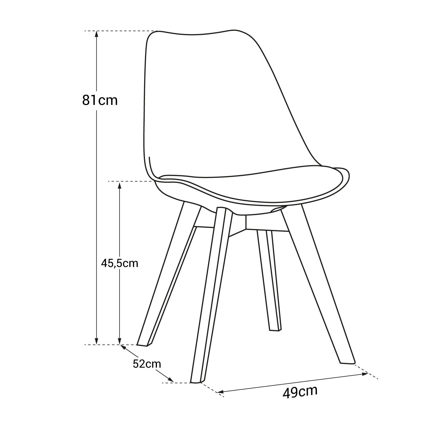 Set di 4 sedie scandinave bianche NORA con cuscino - 5