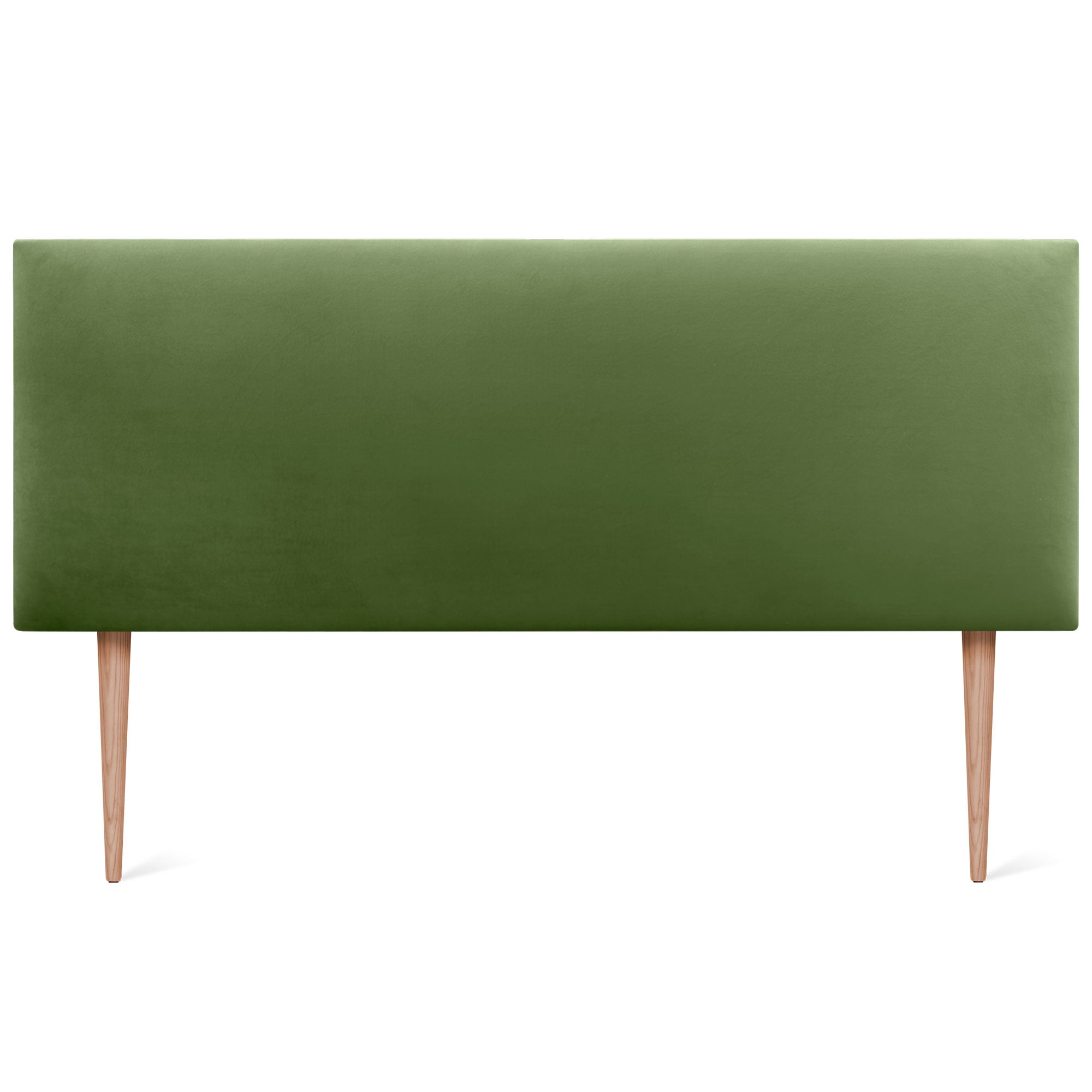 DHOME Testiera in Velluto Liscio con Gambe Camera da letto Imbottita con Testiera Imbottita Moderna di Fascia Alta (Verde Giungla, 150x115cm) - 2