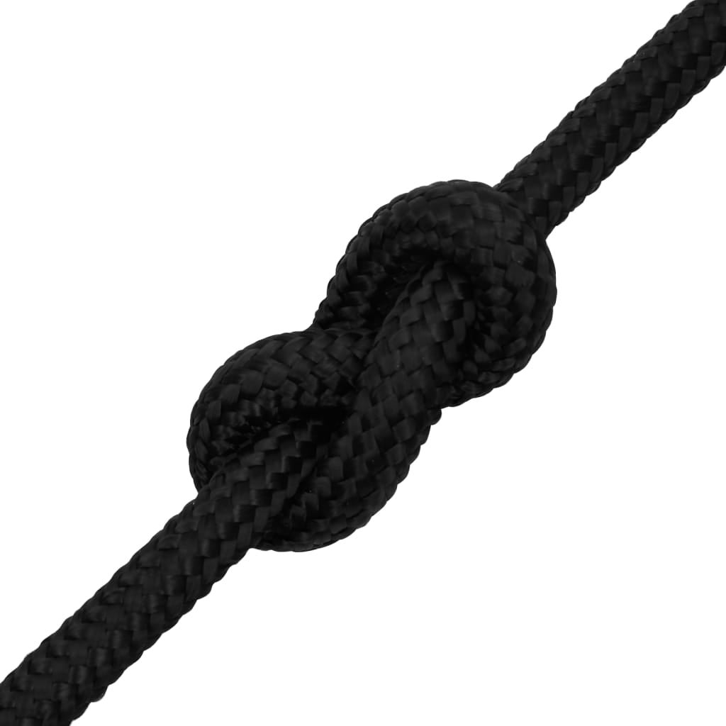 Corda | Cordão de 16 mm 100 m polipropileno preto completo CFW78343 - 5