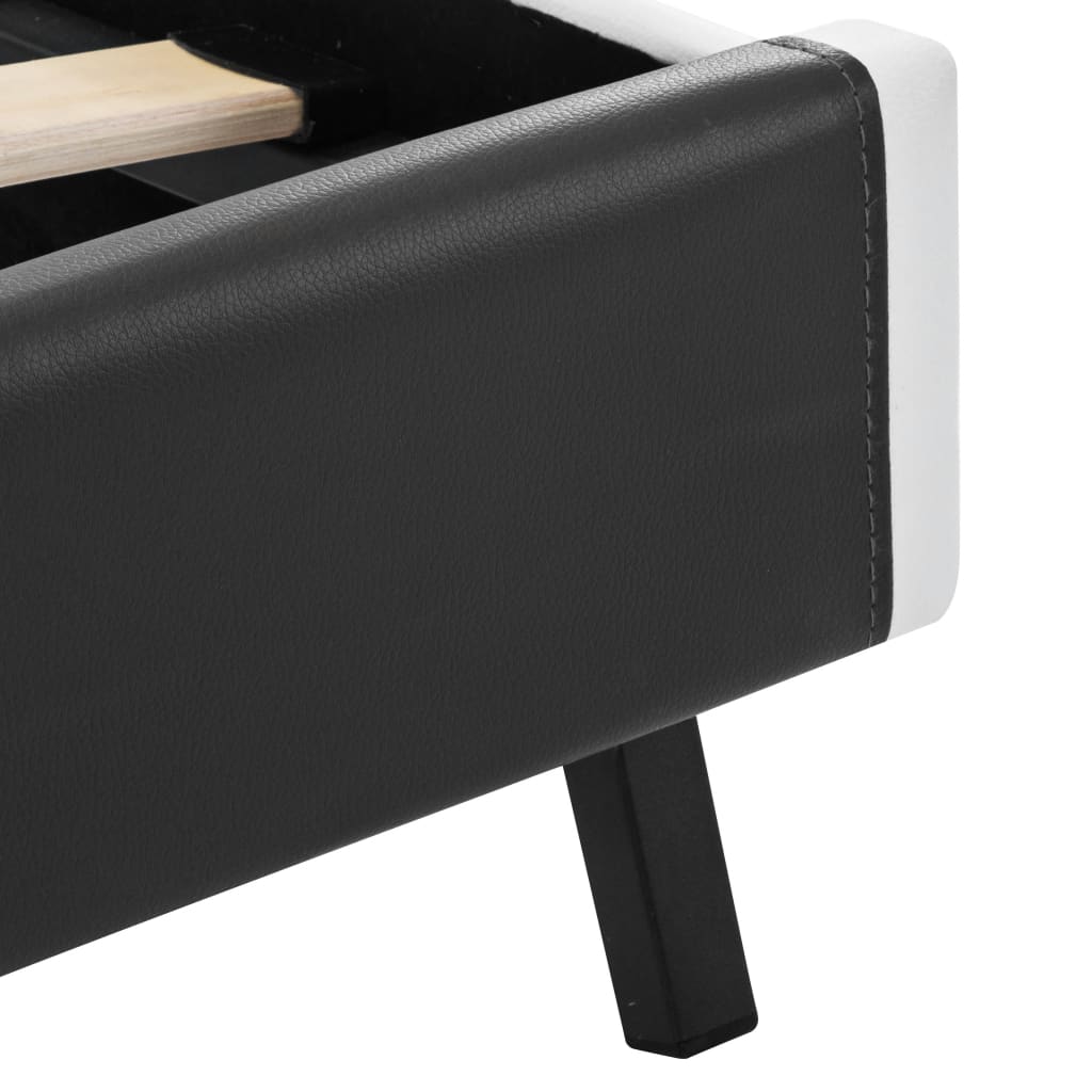 Maison Exclusive - Estrutura de cama c/ LED 90x200 cm couro artificial cinzento - 8