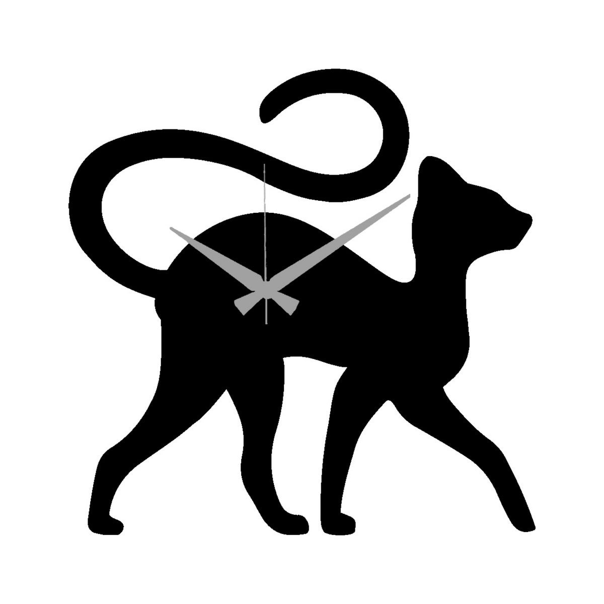 Horloge Murale Chat 13" - Miaulement 12 Races - Design Noir Moderne - Décor Enfant