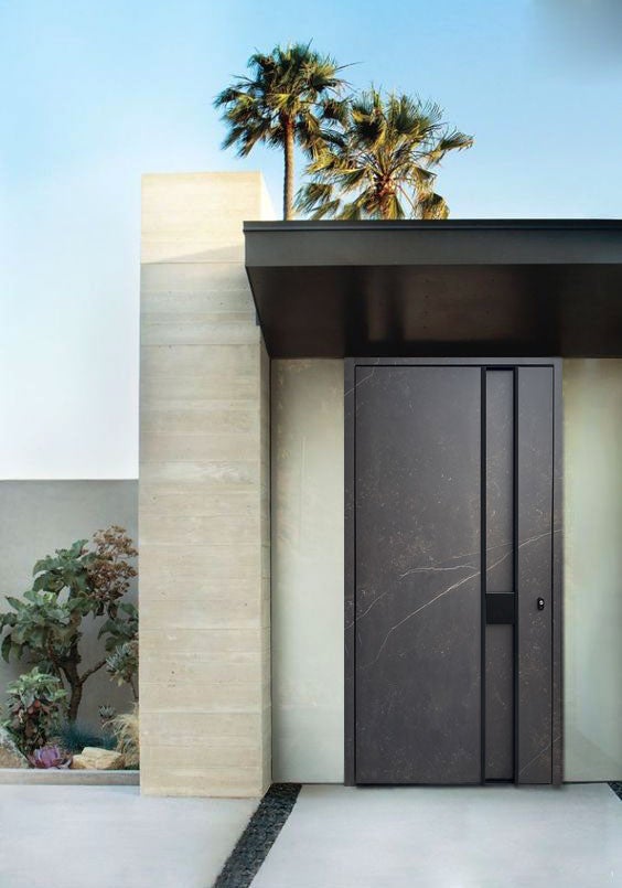 Puerta Pivotante de Seguridad en Porcelánico Dekton - Medida 130x250 cm-Apertura Derecha