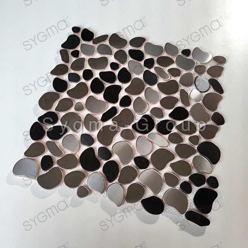 Mosaique en acier inoxydable galets pour sol et mur douche salle de bains modele GALET TWIN - 3