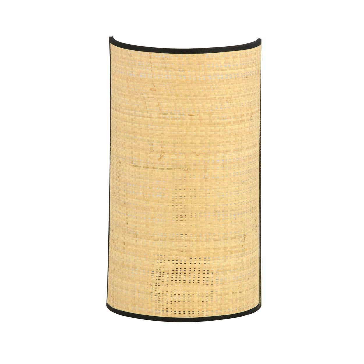 Kinkiet ścienny Aston beżowo-czarny 1xE14x10W wym: 32 x 18 cm wiklina / rattan / słoma IP20 Emibig