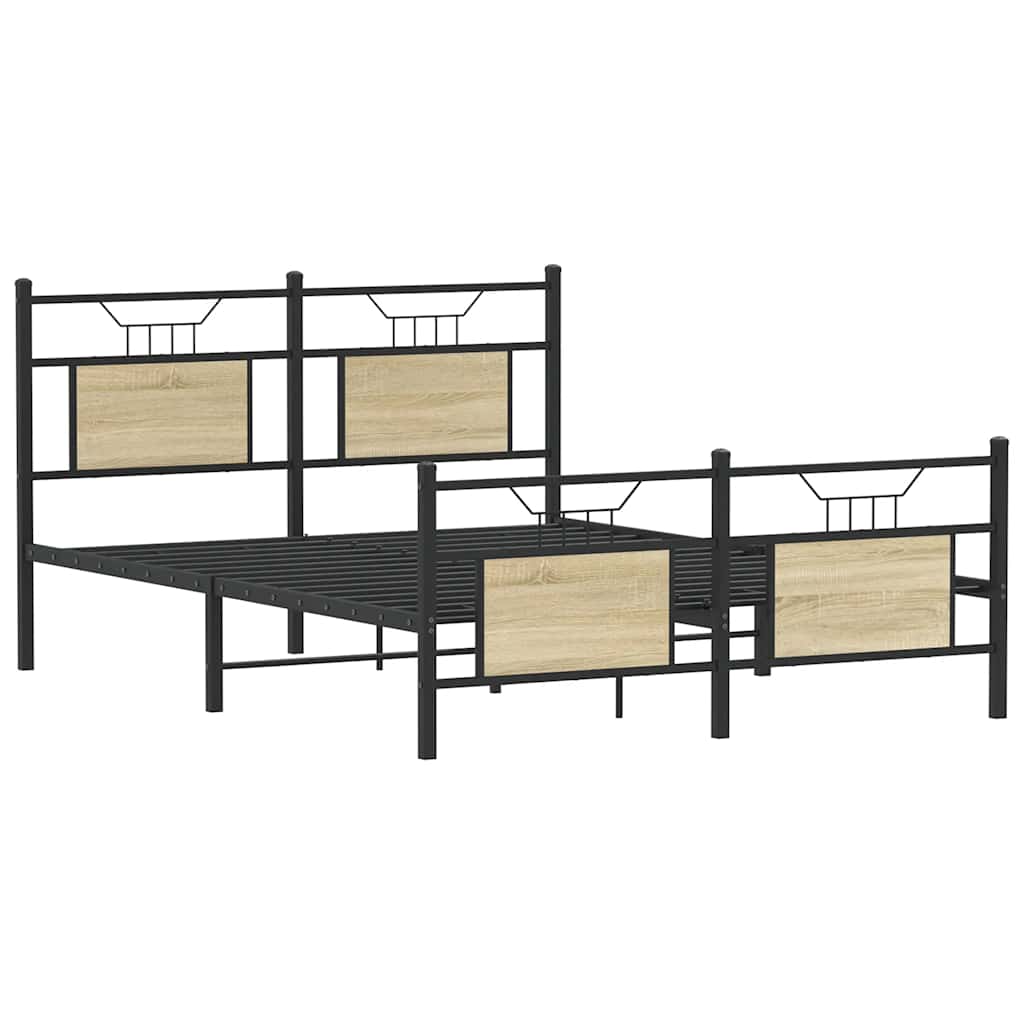 Cama de casal | Cama de adulto | Estrutura cama s/ colchão derivados de madeira carvalho sonoma CFW845088 - 3