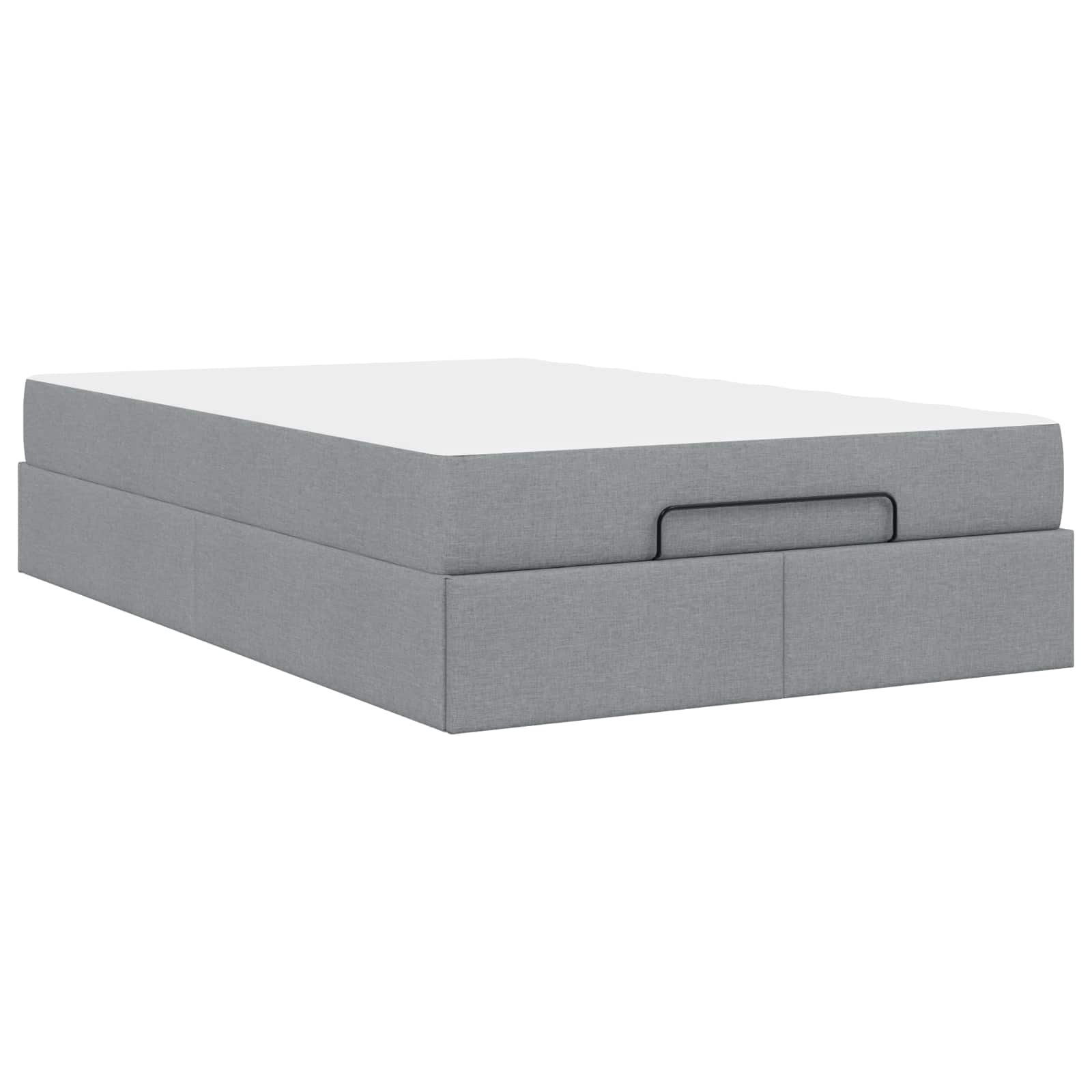Cadre de lit avec matelas, 2 pièces, gris clair, tissu - 8