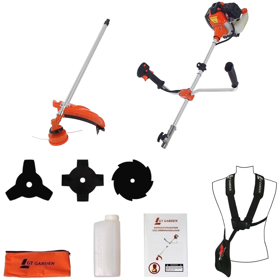 Débroussailleuse thermique, 52 cm3, 3 CV - GT GARDEN - 6