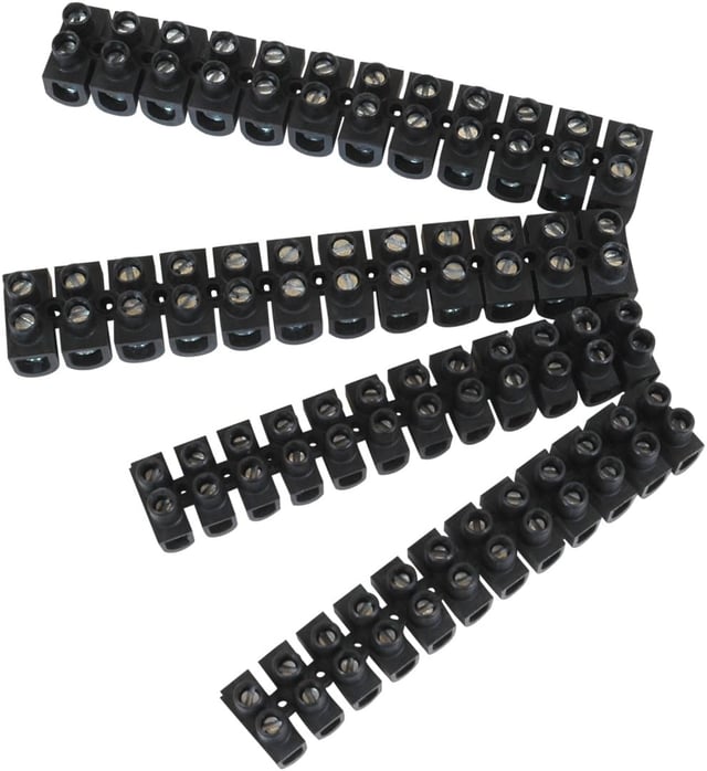 Blocs de jonction électriques - électrique du terminal - Connecteur rapide borne de serrage pour câble - Lot 4 Barrettes De Connexion 12 Plots Noires