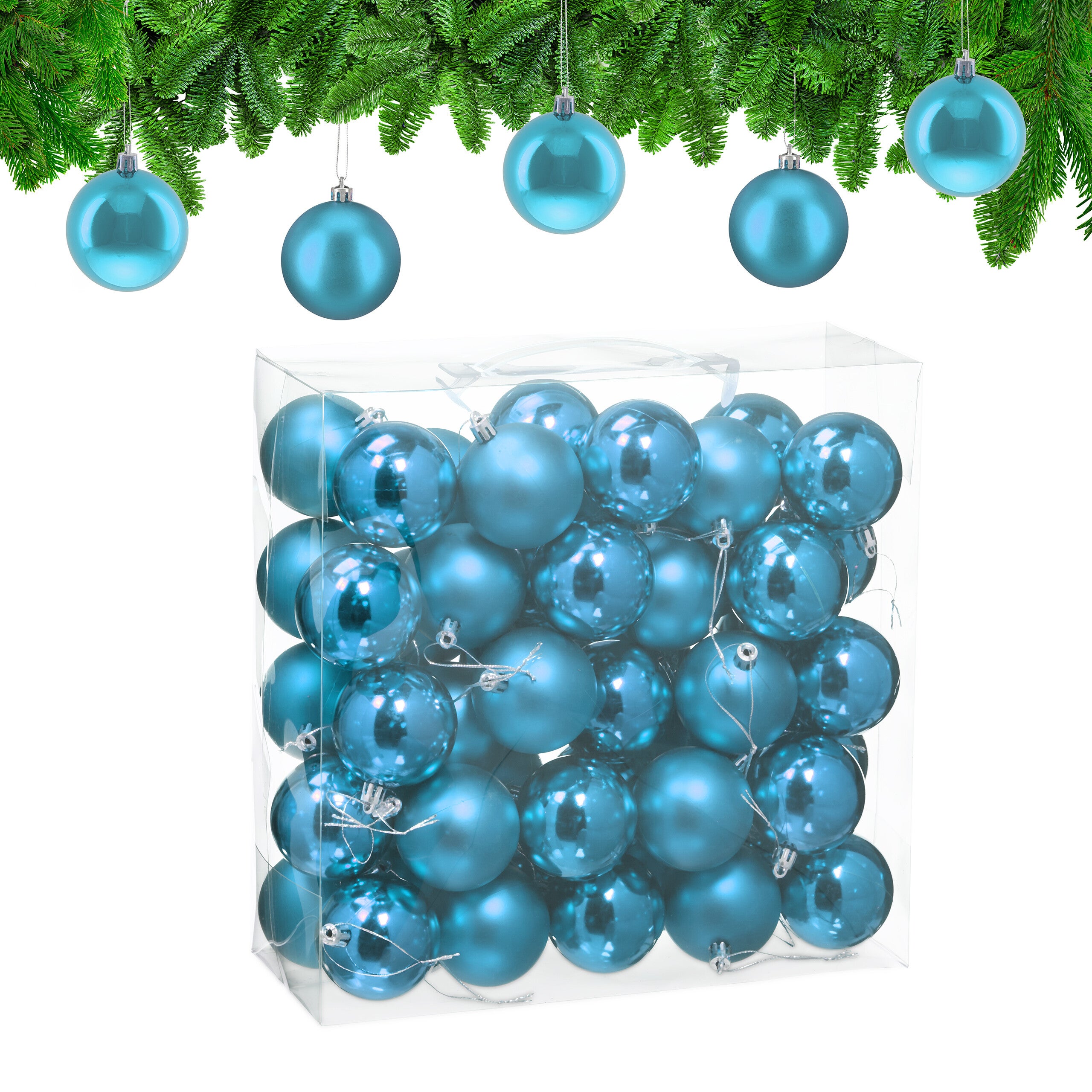 Boules Noel Lot Relaxdays Boule De Noël, Lot Pratique De 50, En Plastique Robuste, Pour Set Décoration Fête Rangement Pratique
