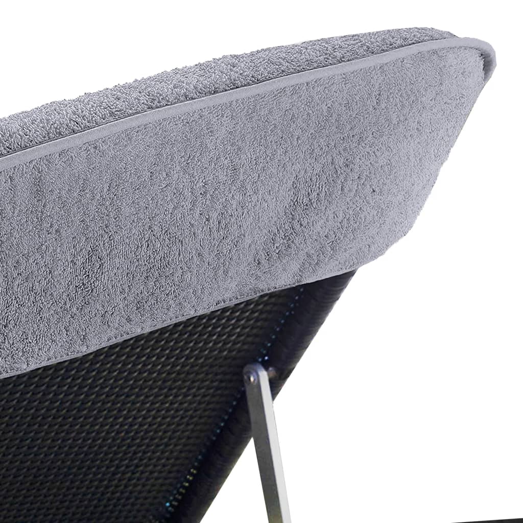 Serviettes de plage, 4 pièces, en tissu, grises, 400 g/m², 60 × 135 cm - 7
