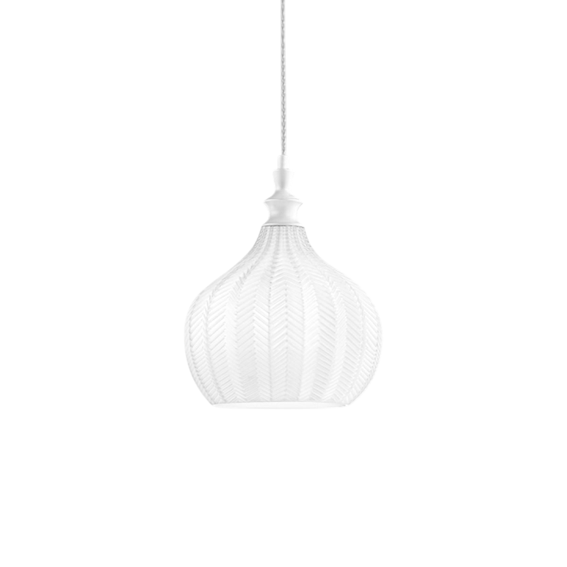 Gea Luce  Cleofe, Lámpara Colgante De Cristal Transparente Y, Casquillo 1Xe27, Estilo Vintage, Ip20, 1Xe27 Máx 1X60w, D.23cm, Bombillas Excluidas Blanco , Leroy Merlin