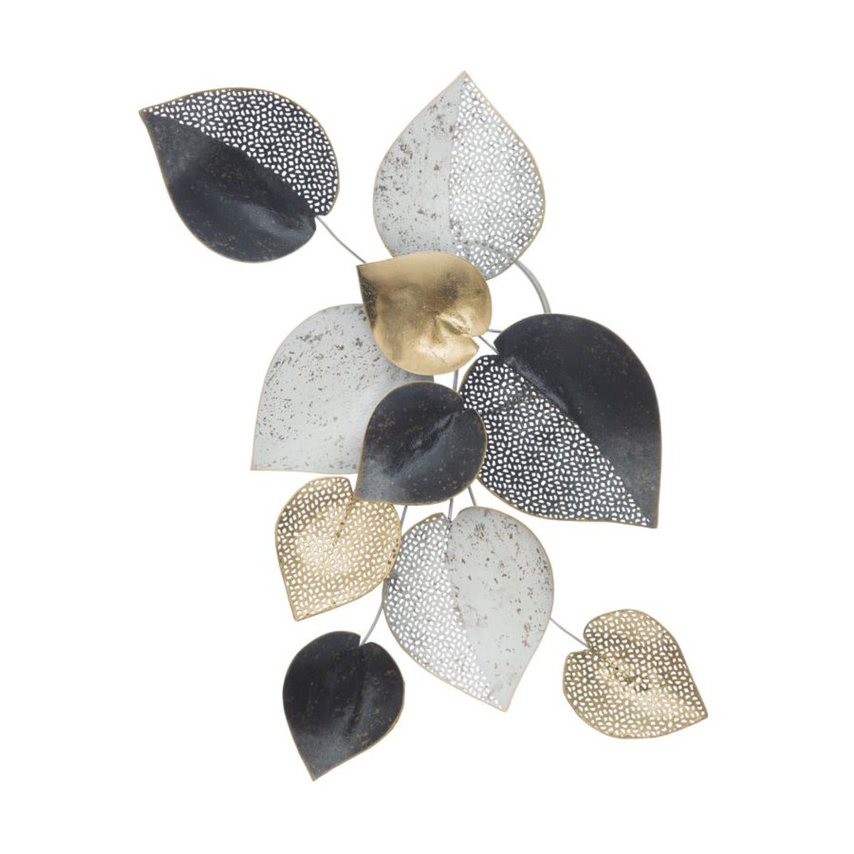Metalowa Dekoracja 3D Liść 10, Metal, Wielokolorowy, Seven Design