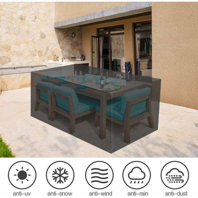 Housse de Protection Imperméable et Anti-poussière Bâche Couverture Jardin, polyester Mobilier Jardin Salon et Patio Mobilier - Noir（140*120*100cm） - 2