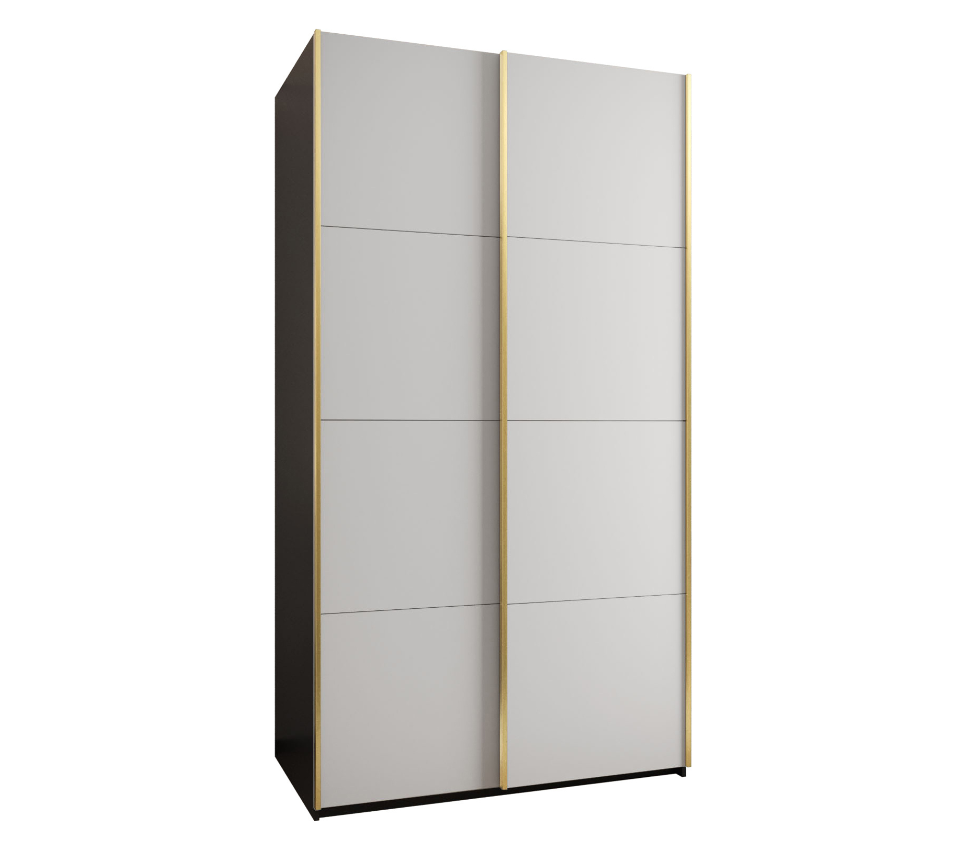Szafa przesuwna wysoka Lux 1 130 x 64 x 245,5 cm czarny + biały + u. złoty - Abiks Meble