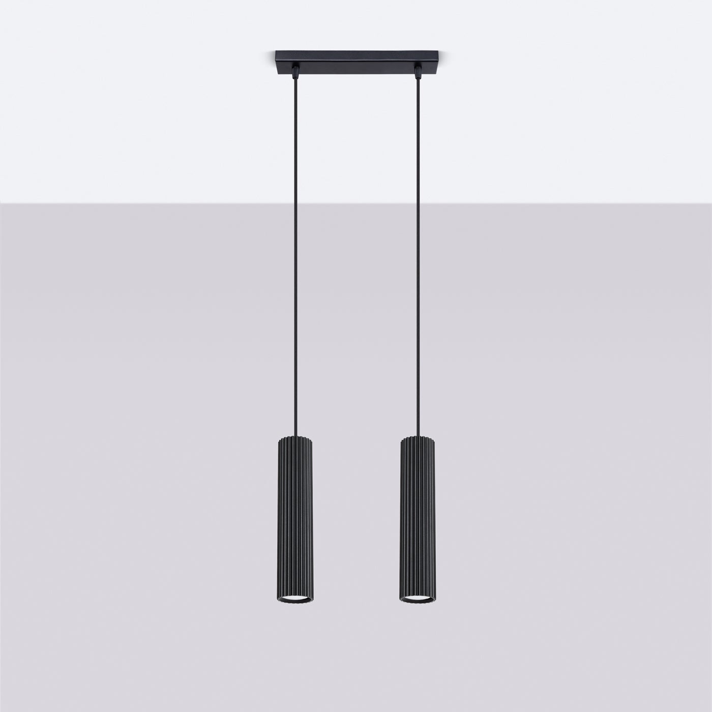 Lampa wisząca GLOOW 2 czarny LED 4000K - 30x6.5x90cm Sollux