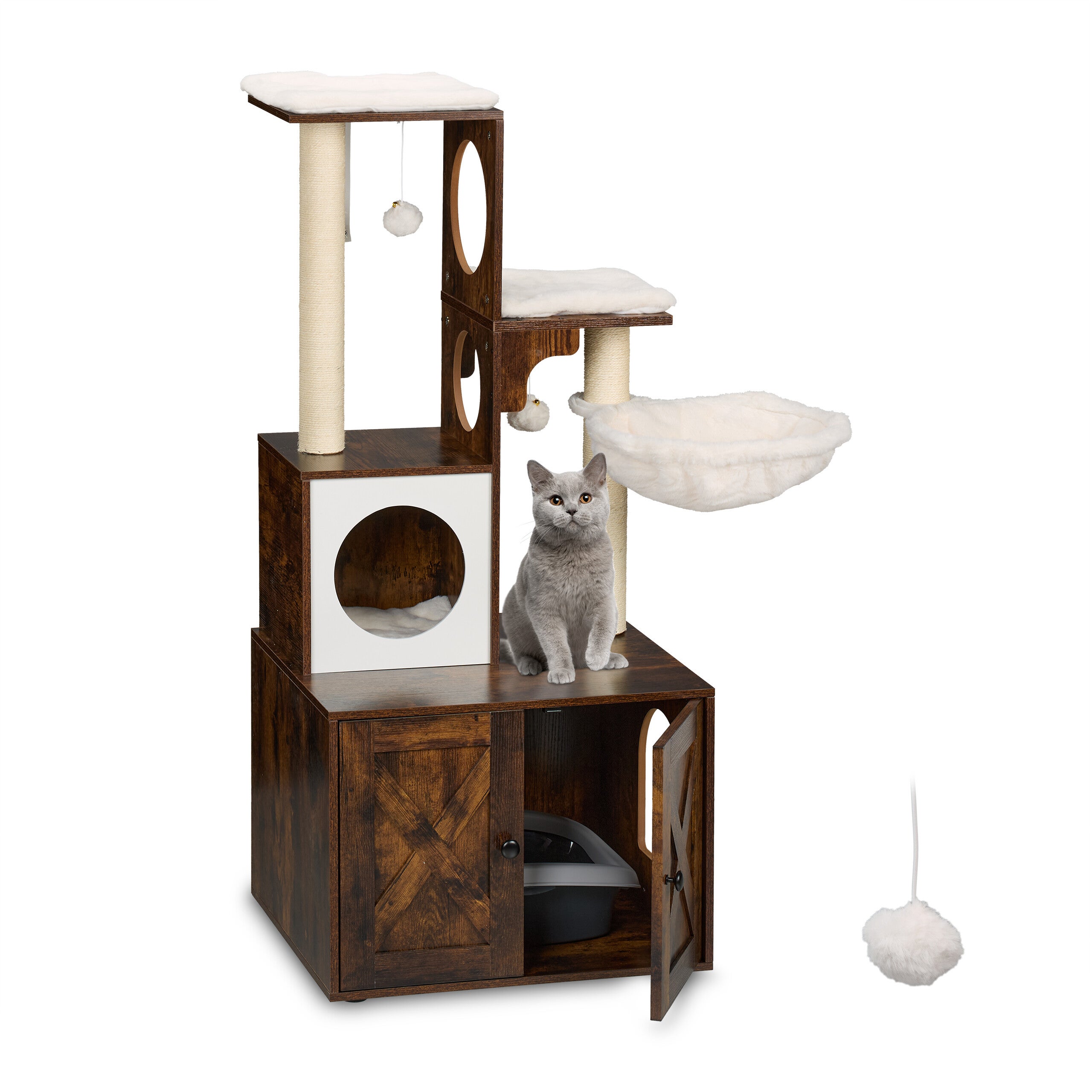 Cat Tree Mueble Rascador Relaxdays Mueble Para Gatos Con - Main Image